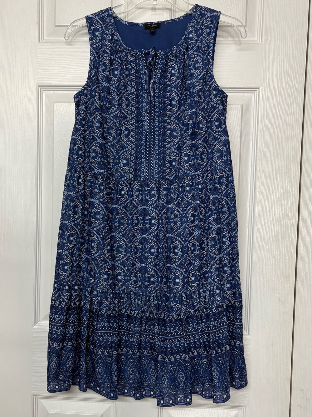Talbots Blue Bandana Print Cotton Dress Sz SP